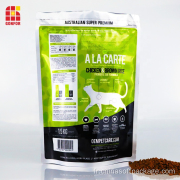 Sacs de nourriture pour chat Sac de nourriture pour animaux de compagnie Sacs d&#39;emballage en aluminium